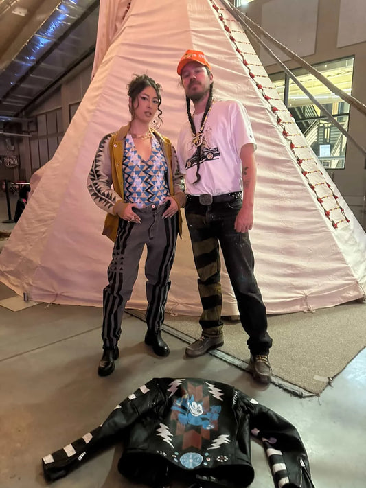 Western Pants Grey Stripes