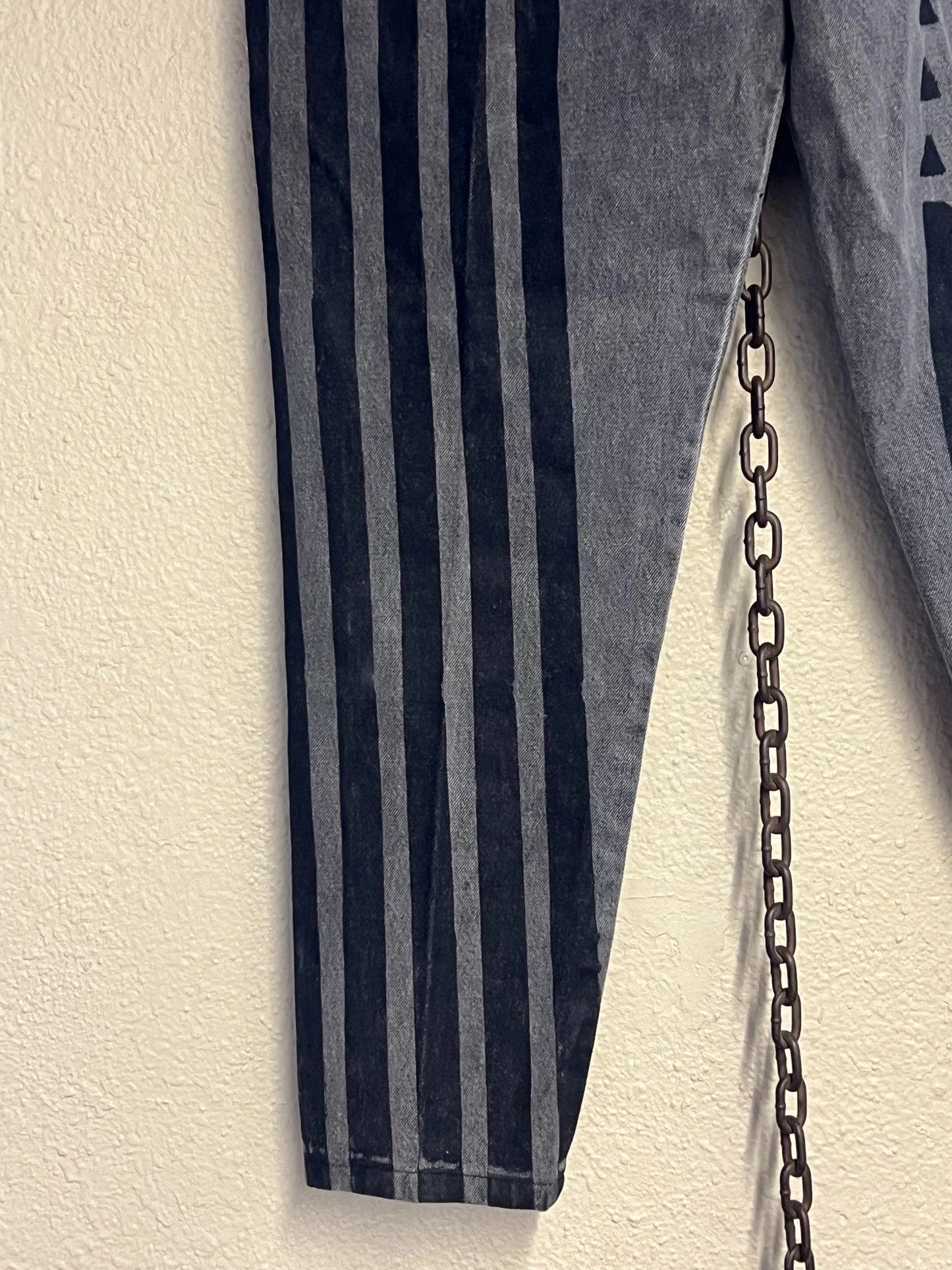 Western Pants Grey Stripes