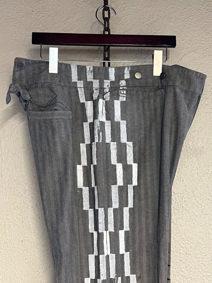 Black Grey White Western Pants