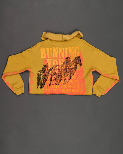 Flame Horse Cropped Fleece Pullover