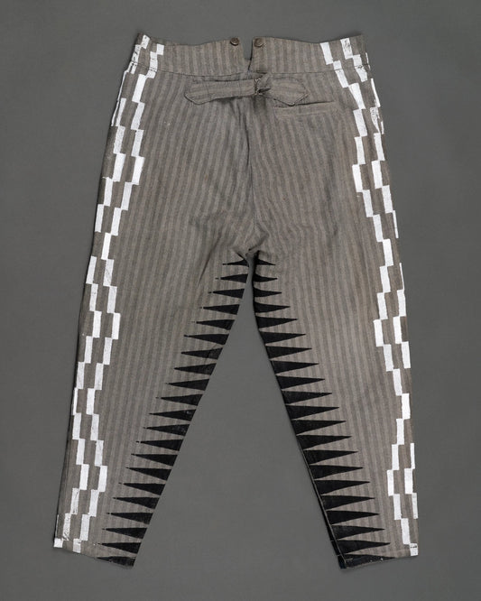 Black Grey White Western Pants