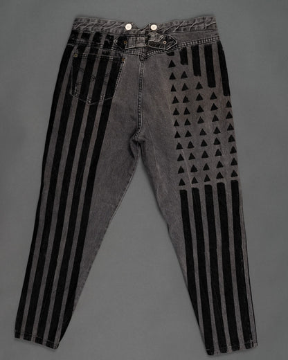 Western Pants Grey Stripes