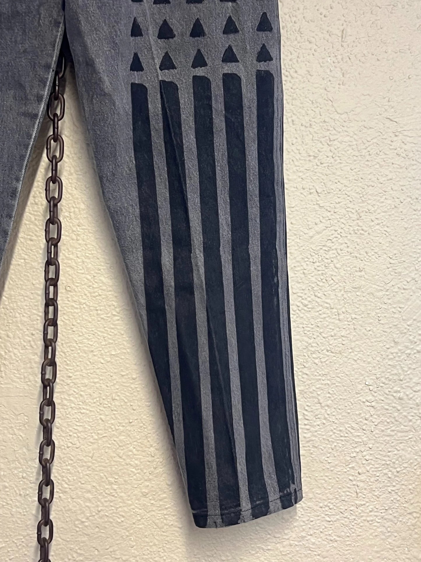 Western Pants Grey Stripes