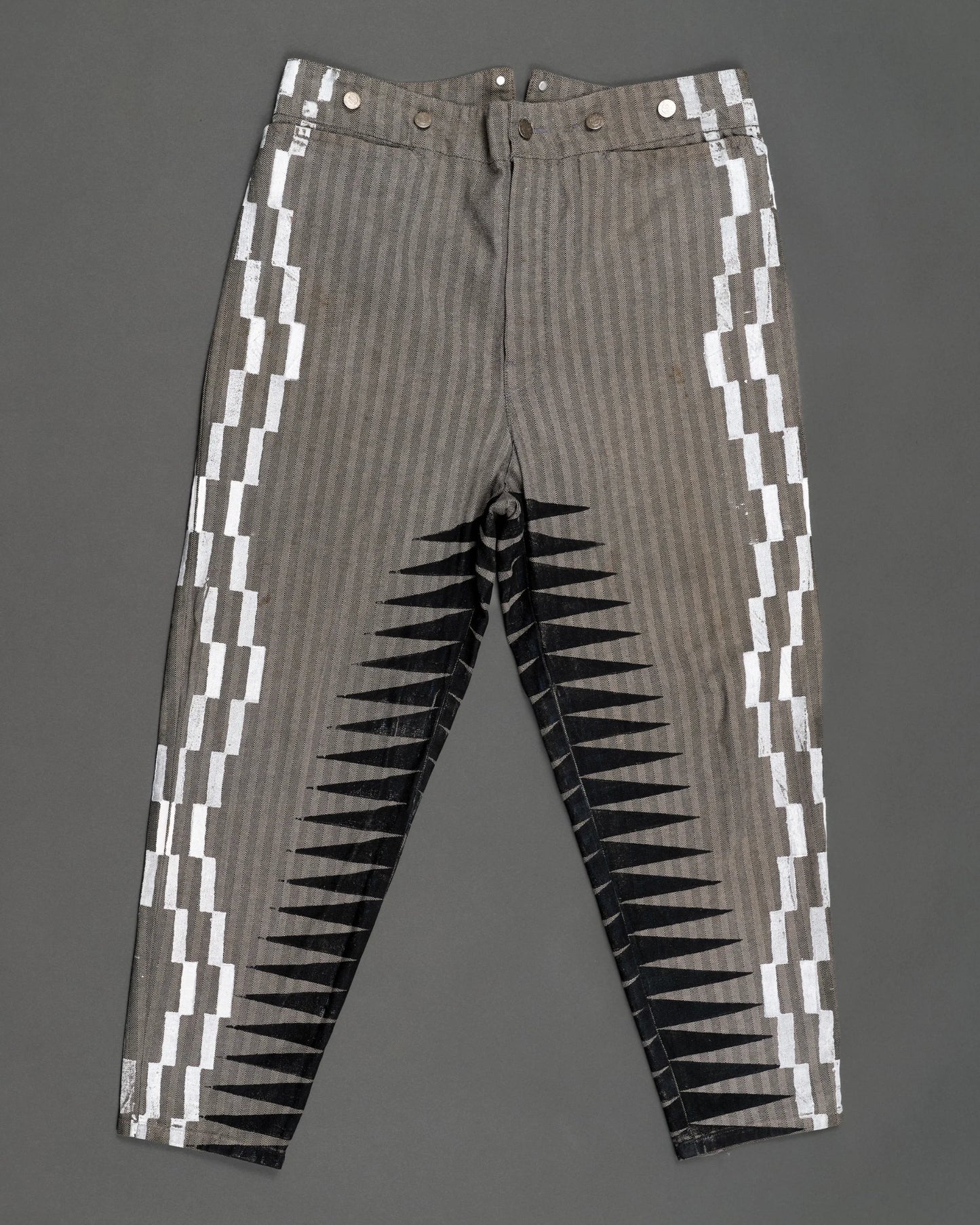 Black Grey White Western Pants