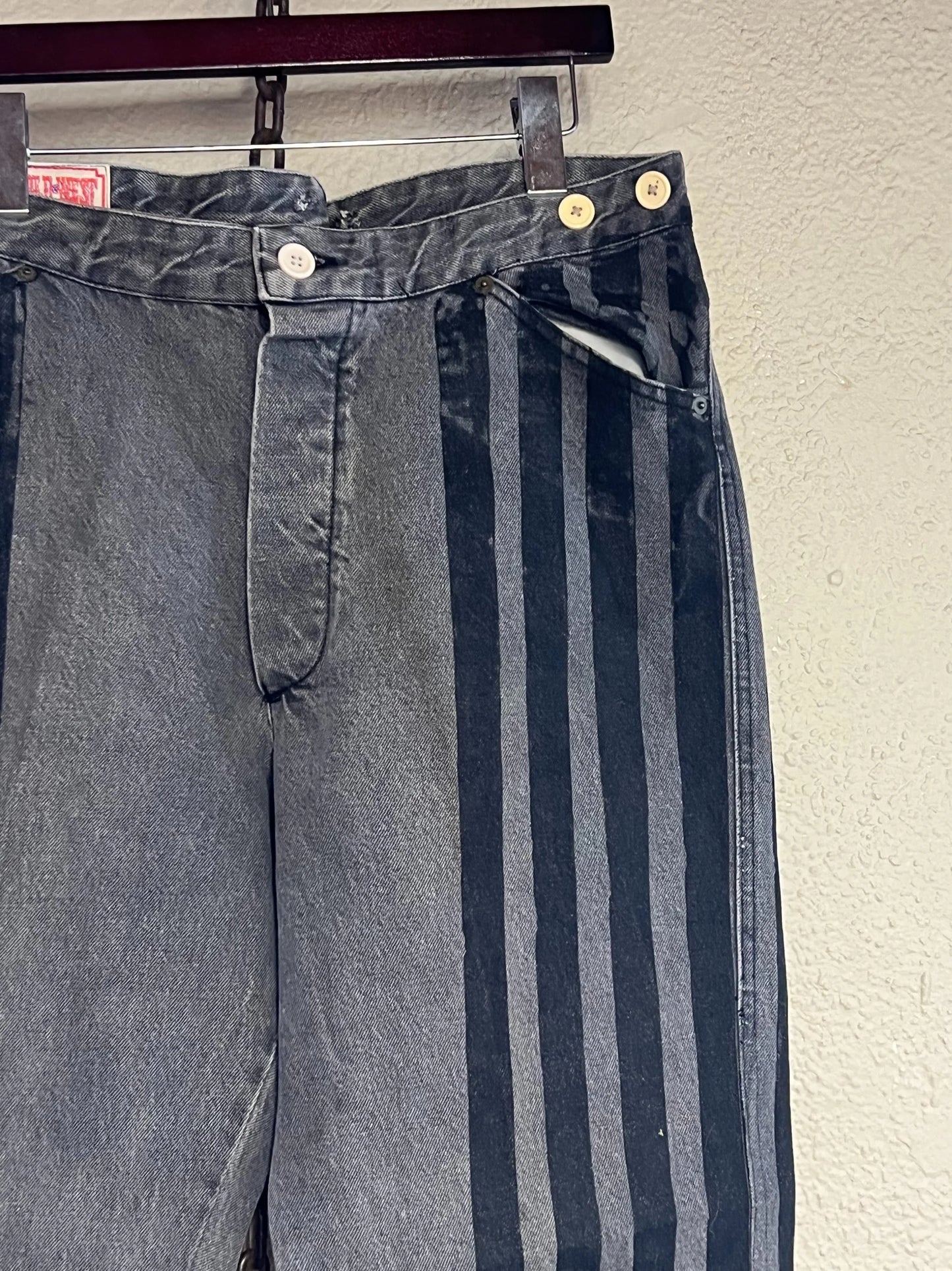 Western Pants Grey Stripes
