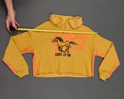 Flame Horse Cropped Fleece Pullover
