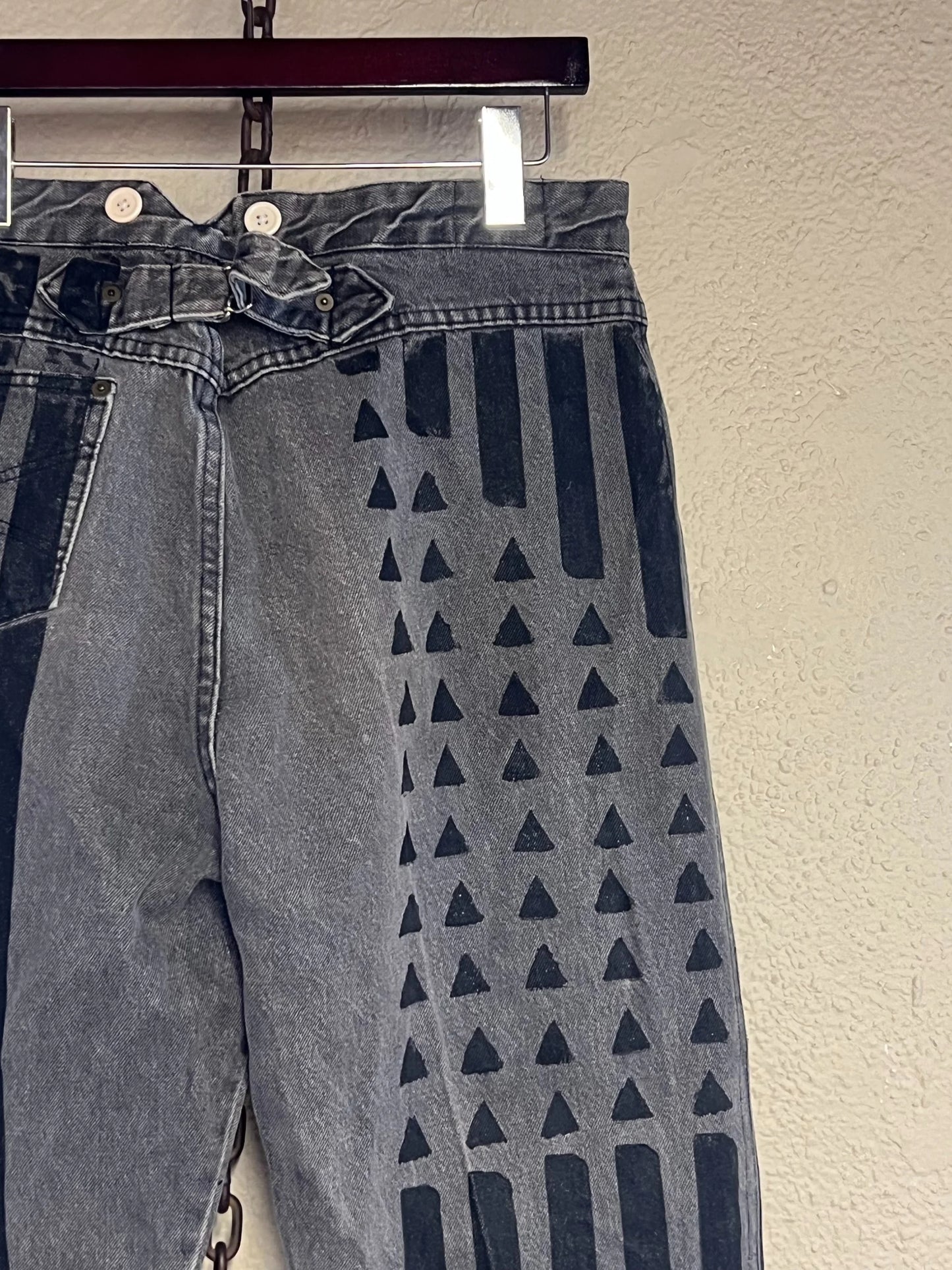 Western Pants Grey Stripes
