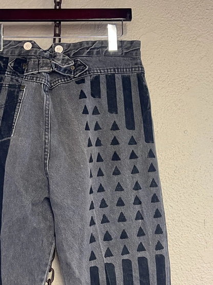 Western Pants Grey Stripes