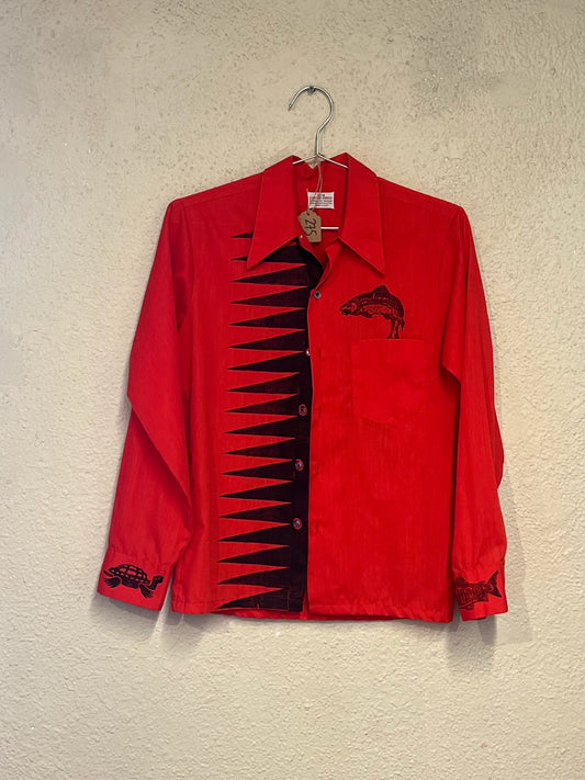 Button Shirt 003 Red Bear