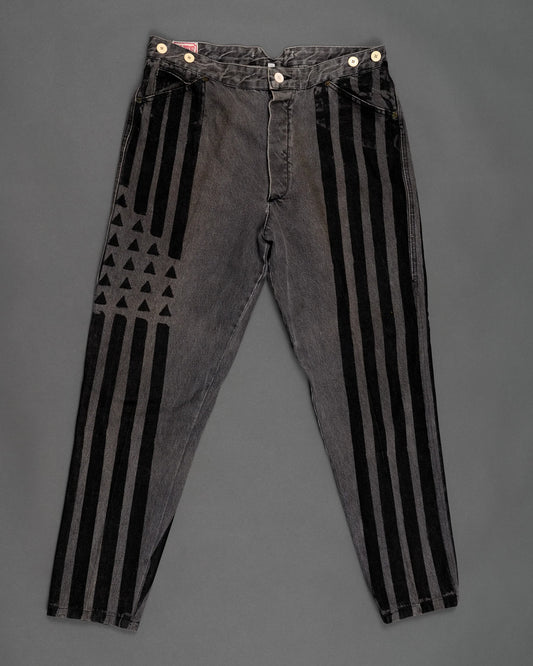 Western Pants Grey Stripes