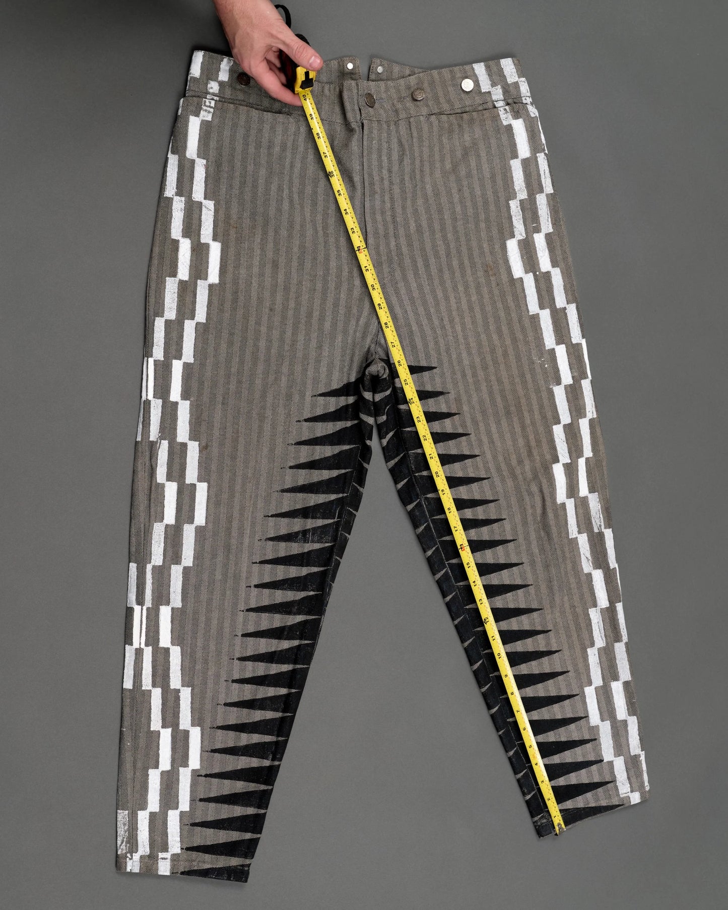 Black Grey White Western Pants