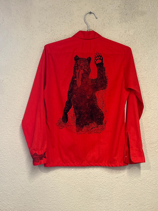Button Shirt 003 Red Bear