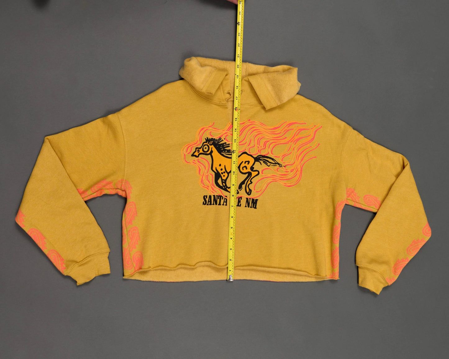 Flame Horse Cropped Fleece Pullover