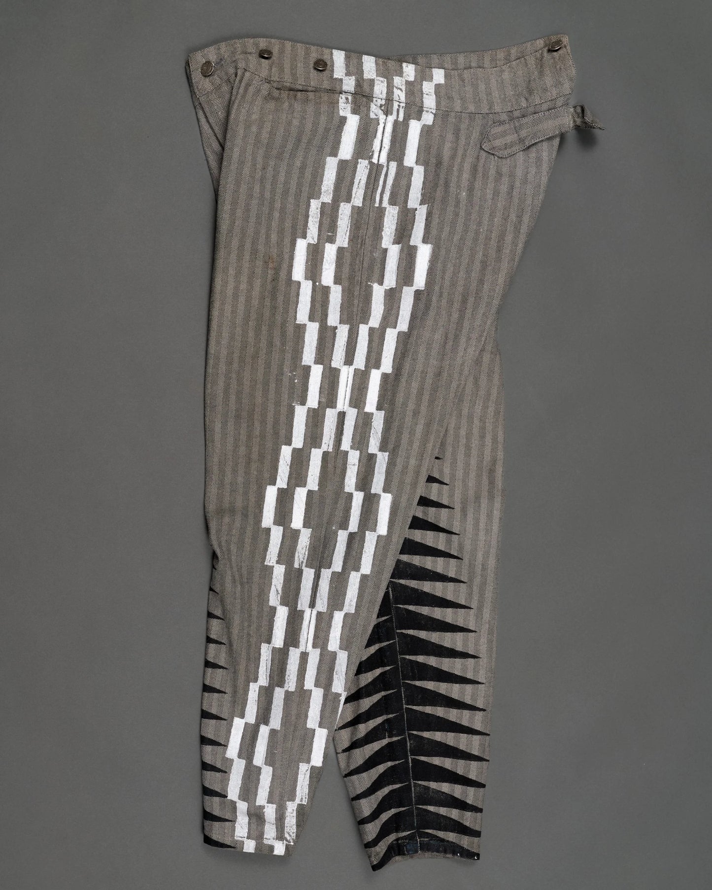 Black Grey White Western Pants