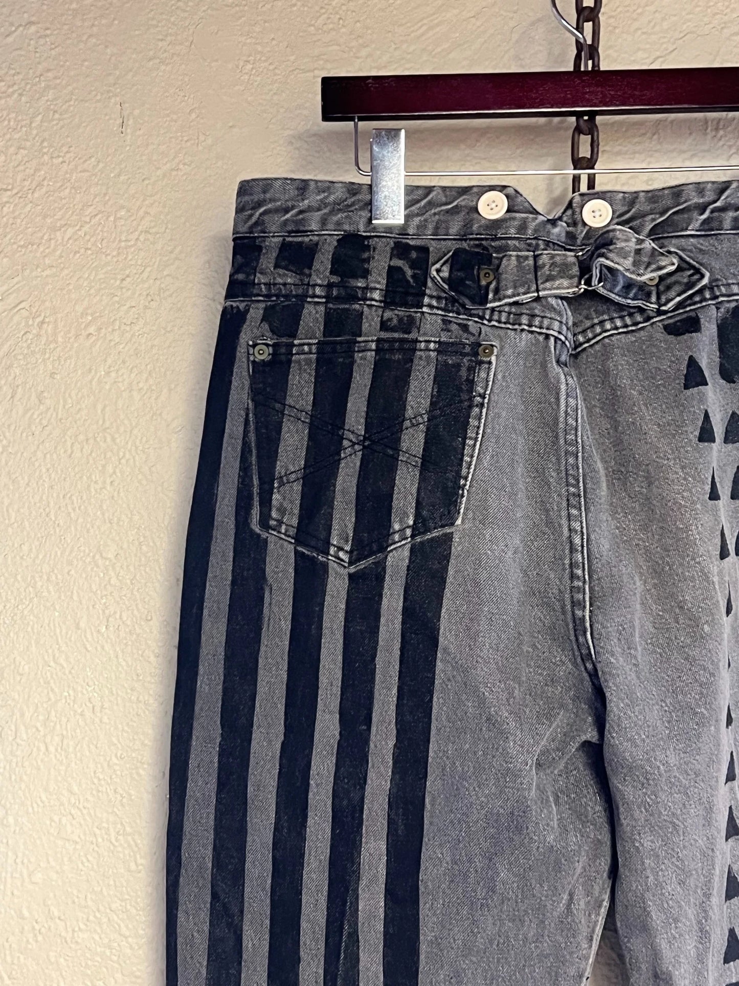 Western Pants Grey Stripes