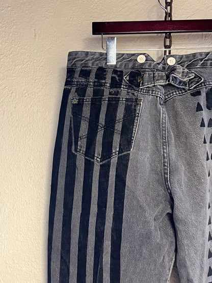 Western Pants Grey Stripes
