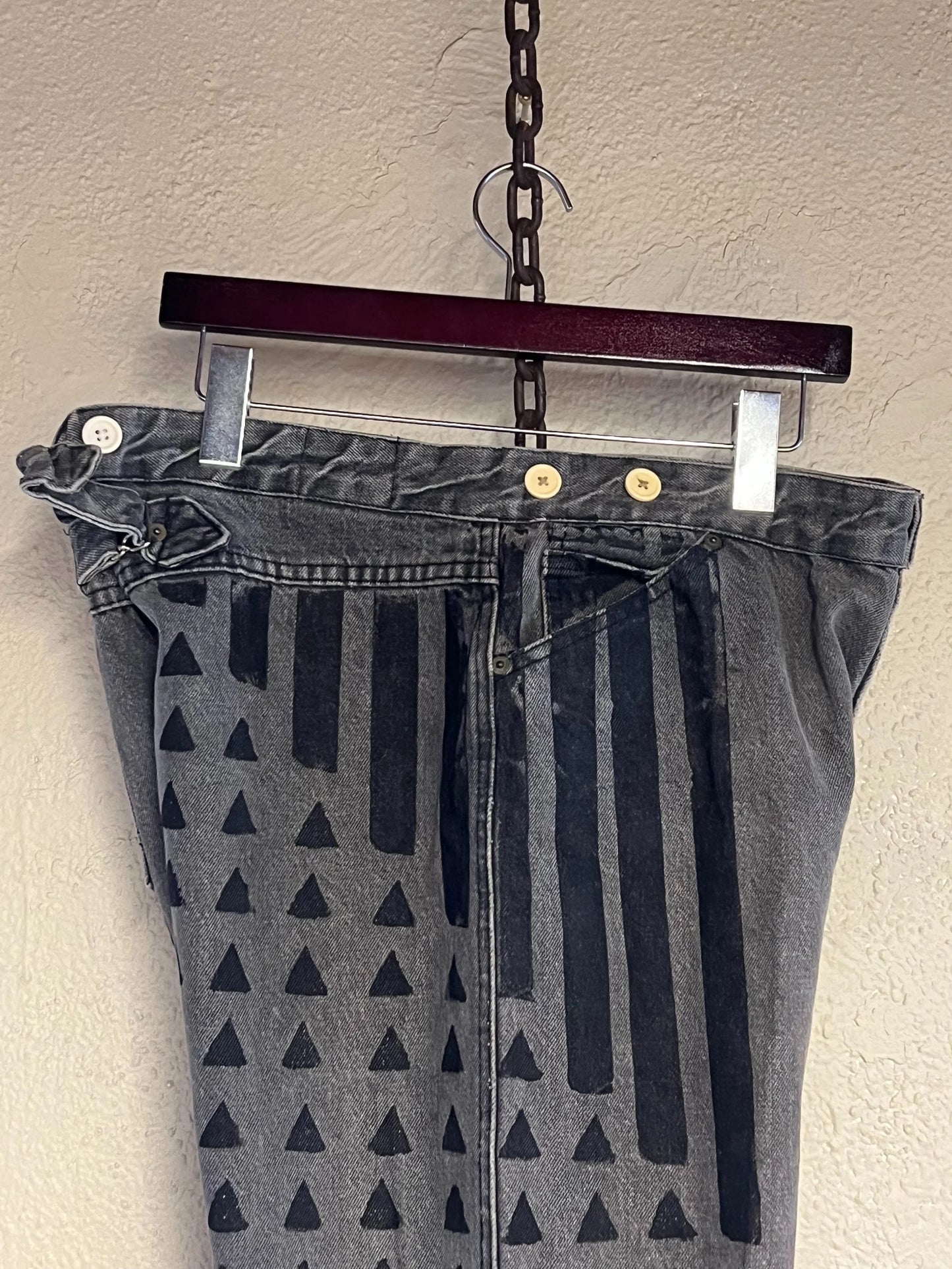 Western Pants Grey Stripes