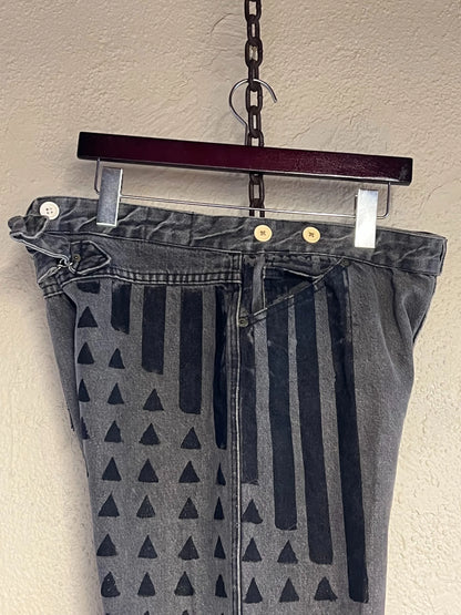 Western Pants Grey Stripes