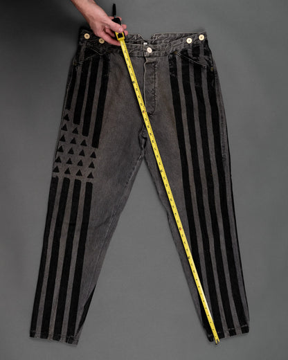 Western Pants Grey Stripes