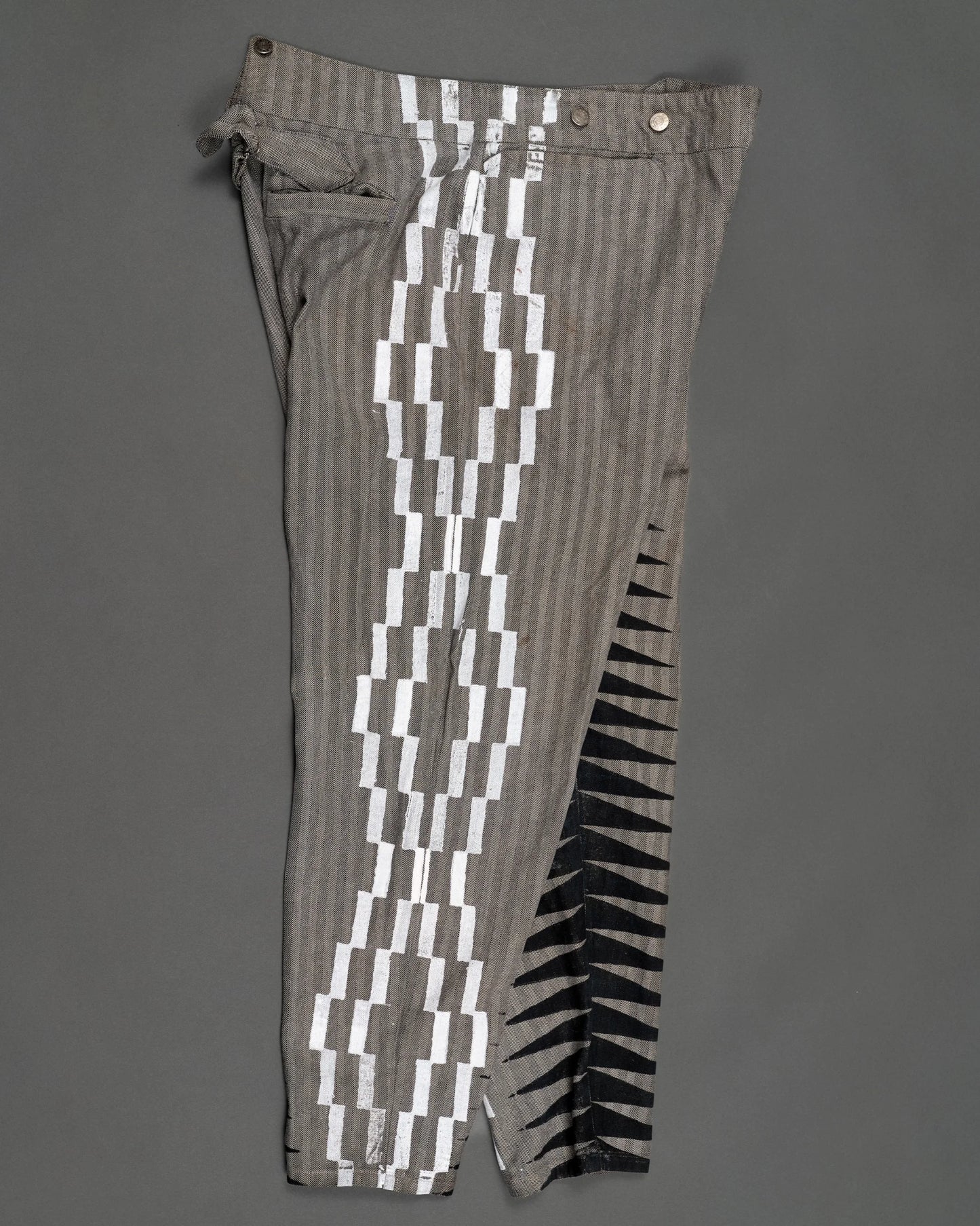 Black Grey White Western Pants