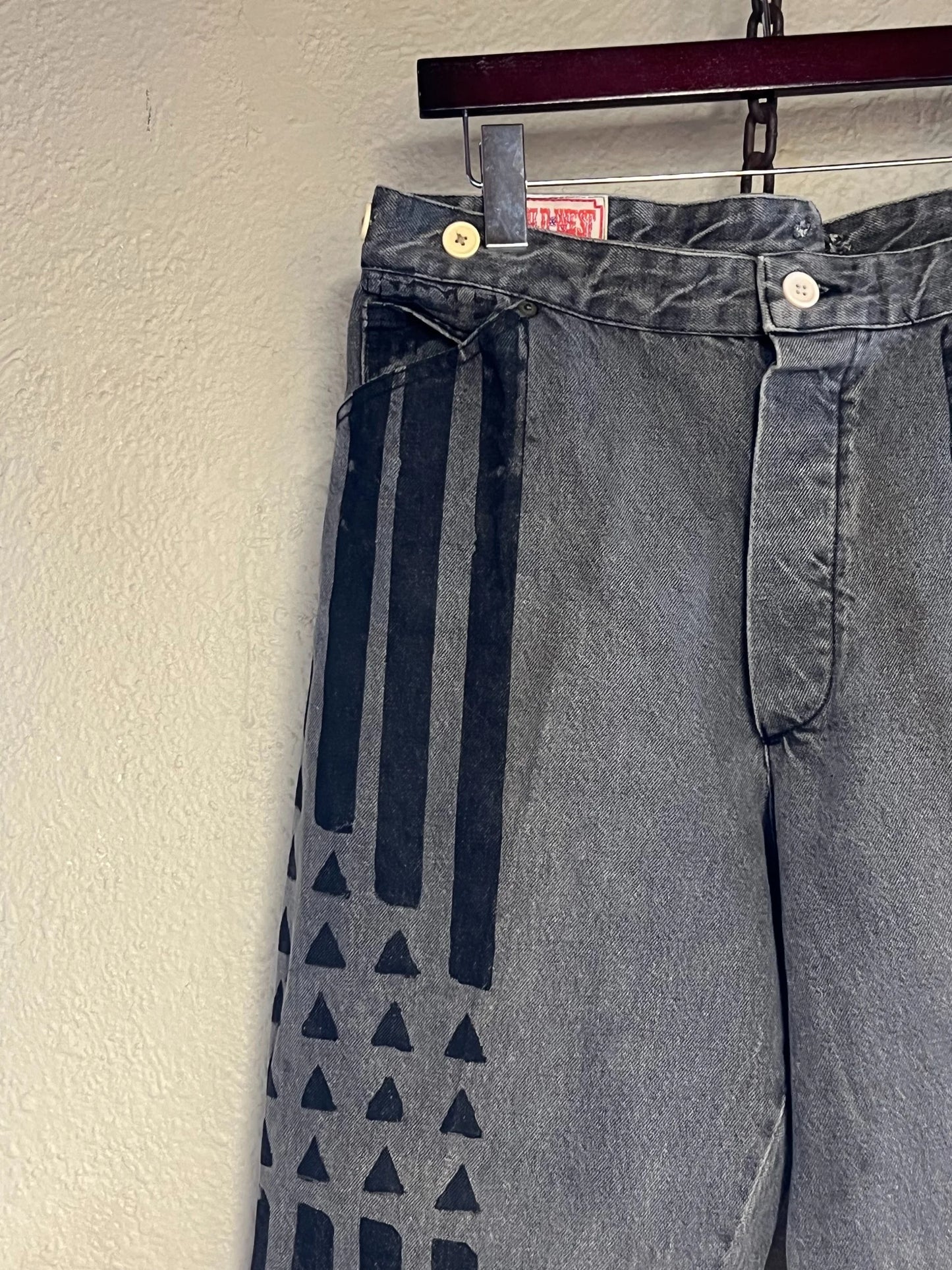 Western Pants Grey Stripes