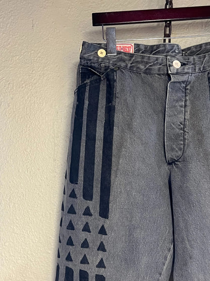 Western Pants Grey Stripes