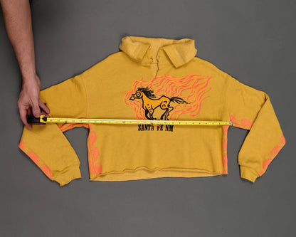Flame Horse Cropped Fleece Pullover
