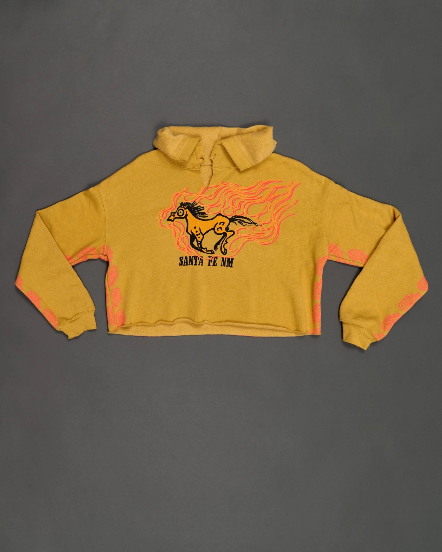 Flame Horse Cropped Fleece Pullover