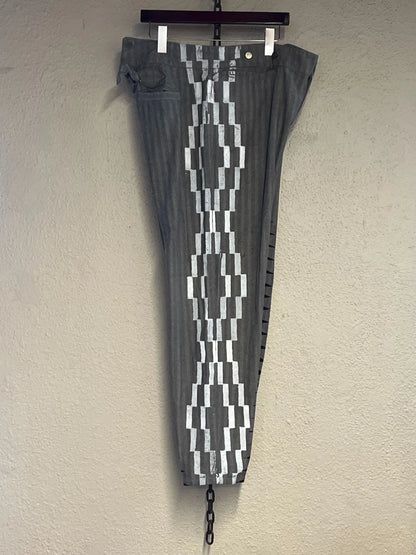 Black Grey White Western Pants